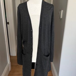 Ann Taylor LOFT Charcoal Gray Knit Cardigan Sweater